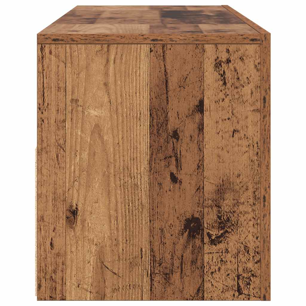 vidaXL TV Cabinet with LED Lights Old Wood 120x35x40 cm Engineered Wood
