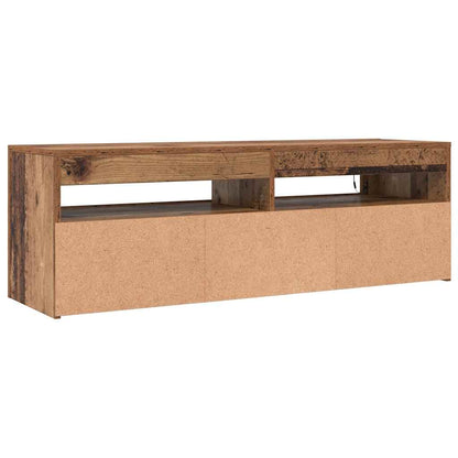 vidaXL TV Cabinet with LED Lights Old Wood 120x35x40 cm Engineered Wood