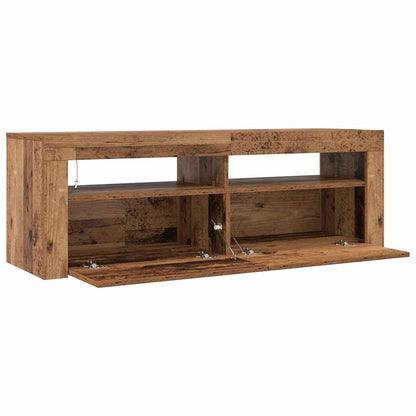 vidaXL TV Cabinet with LED Lights Old Wood 120x35x40 cm Engineered Wood