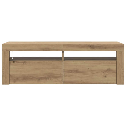 vidaXL TV Cabinet with LED Lights Artisan Oak 120x35x40 cm Engineered Wood
