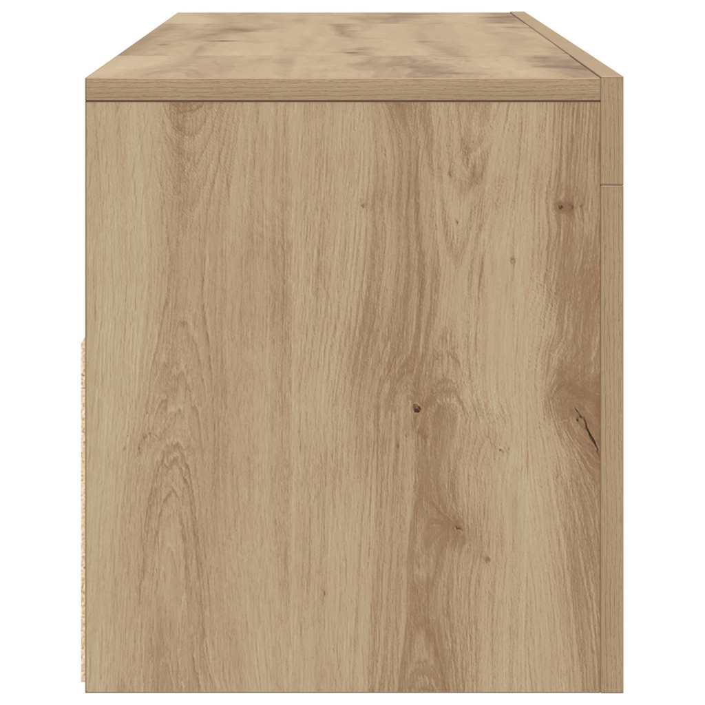 vidaXL TV Cabinet with LED Lights Artisan Oak 120x35x40 cm Engineered Wood