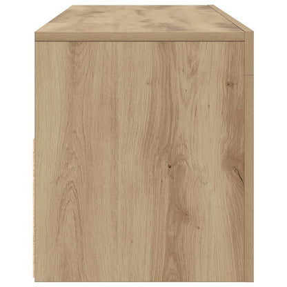 vidaXL TV Cabinet with LED Lights Artisan Oak 120x35x40 cm Engineered Wood