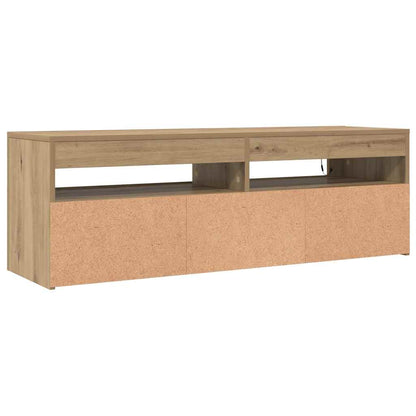 vidaXL TV Cabinet with LED Lights Artisan Oak 120x35x40 cm Engineered Wood