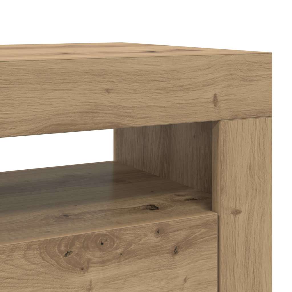 vidaXL TV Cabinet with LED Lights Artisan Oak 120x35x40 cm
