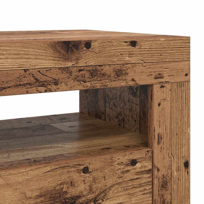 vidaXL TV Cabinet with LED Lights Old Wood 90x35x40 cm Engineered Wood