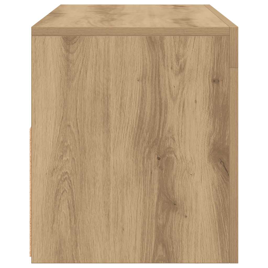 vidaXL TV Cabinet with LED Lights Artisan Oak 90x35x40 cm Engineered Wood
