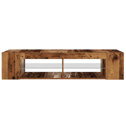 vidaXL TV Cabinet with LED Lights Old Wood 135x39x30 cm Engineered Wood