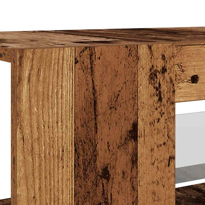 vidaXL TV Cabinet with LED Lights Old Wood 135x39x30 cm Engineered Wood