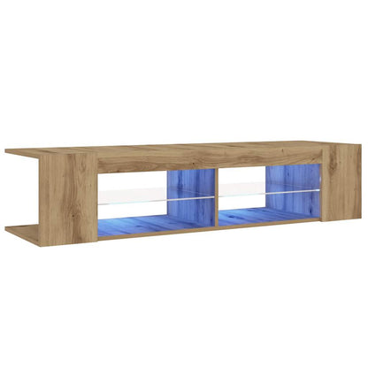 vidaXL TV Cabinet with LED Lights Artisan Oak 135x39x30 cm Engineered Wood