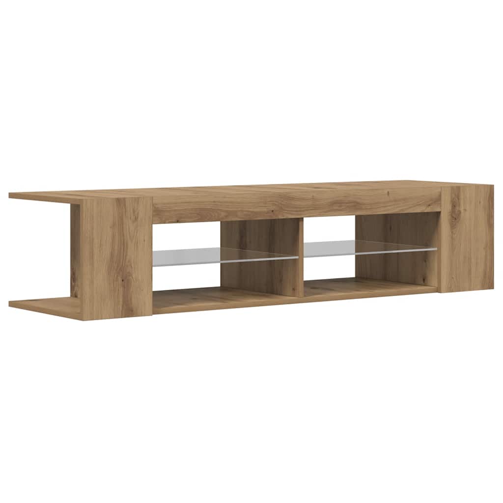 vidaXL TV Cabinet with LED Lights Artisan Oak 135x39x30 cm