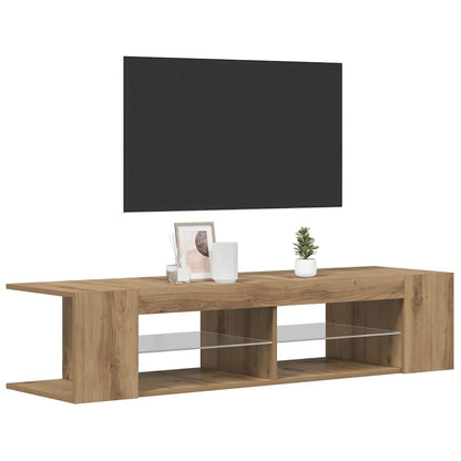 vidaXL TV Cabinet with LED Lights Artisan Oak 135x39x30 cm Engineered Wood