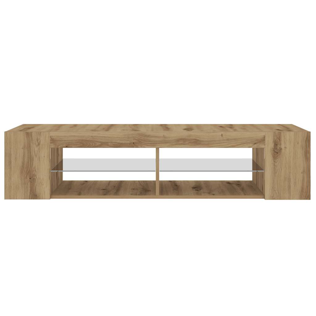 vidaXL TV Cabinet with LED Lights Artisan Oak 135x39x30 cm Engineered Wood