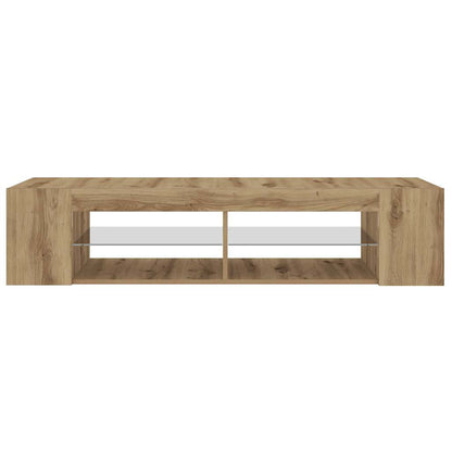 vidaXL TV Cabinet with LED Lights Artisan Oak 135x39x30 cm Engineered Wood
