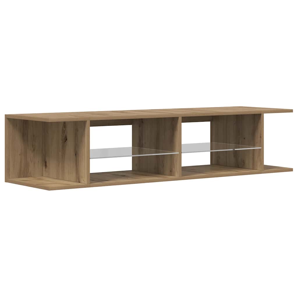vidaXL TV Cabinet with LED Lights Artisan Oak 135x39x30 cm Engineered Wood