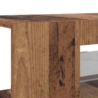 vidaXL TV Cabinet with LED Lights Old Wood 90x39x30 cm Engineered Wood