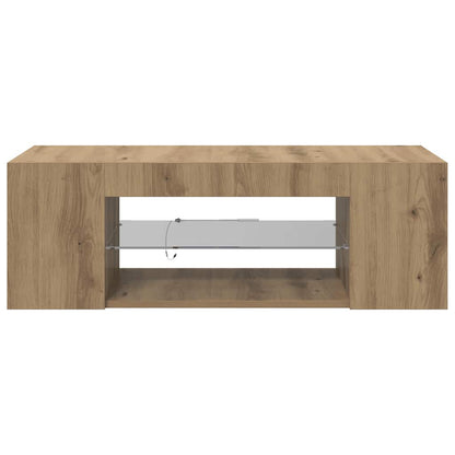 vidaXL TV Cabinet with LED Lights Artisan Oak 90x39x30 cm Engineered Wood
