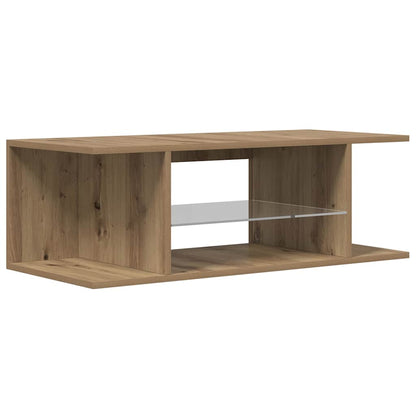 vidaXL TV Cabinet with LED Lights Artisan Oak 90x39x30 cm Engineered Wood