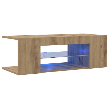 vidaXL TV Cabinet with LED Lights Artisan Oak 90x39x30 cm