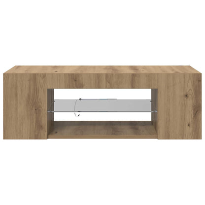 vidaXL TV Cabinet with LED Lights Artisan Oak 90x39x30 cm