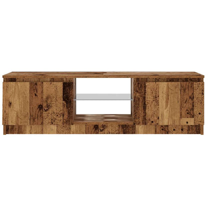 vidaXL TV Cabinet with LED Lights Old Wood 120x30x36 cm Engineered Wood