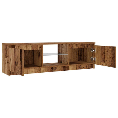 vidaXL TV Cabinet with LED Lights Old Wood 120x30x36 cm Engineered Wood