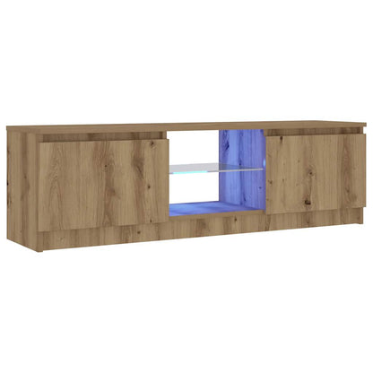 vidaXL TV Cabinet with LED Lights Artisian Oak 120x30x36 cm Engineered Wood