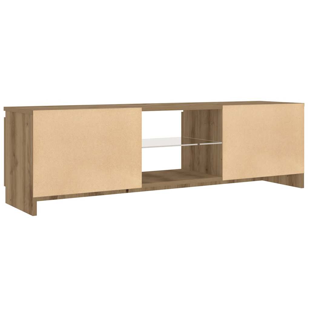 vidaXL TV Cabinet with LED Lights Artisian Oak 120x30x36 cm Engineered Wood