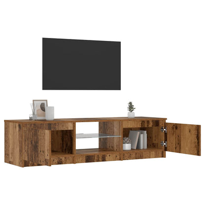vidaXL TV Cabinet with LED Lights Old Wood 140x40x36 cm Engineered Wood