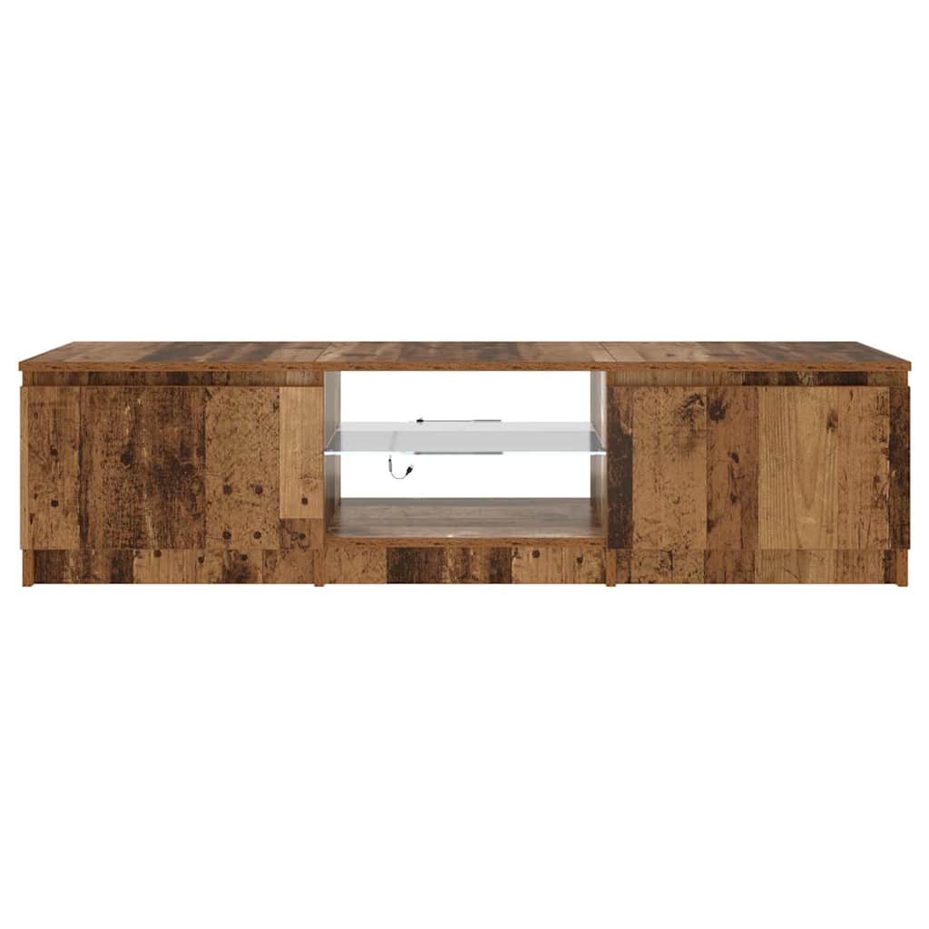vidaXL TV Cabinet with LED Lights Old Wood 140x40x36 cm Engineered Wood