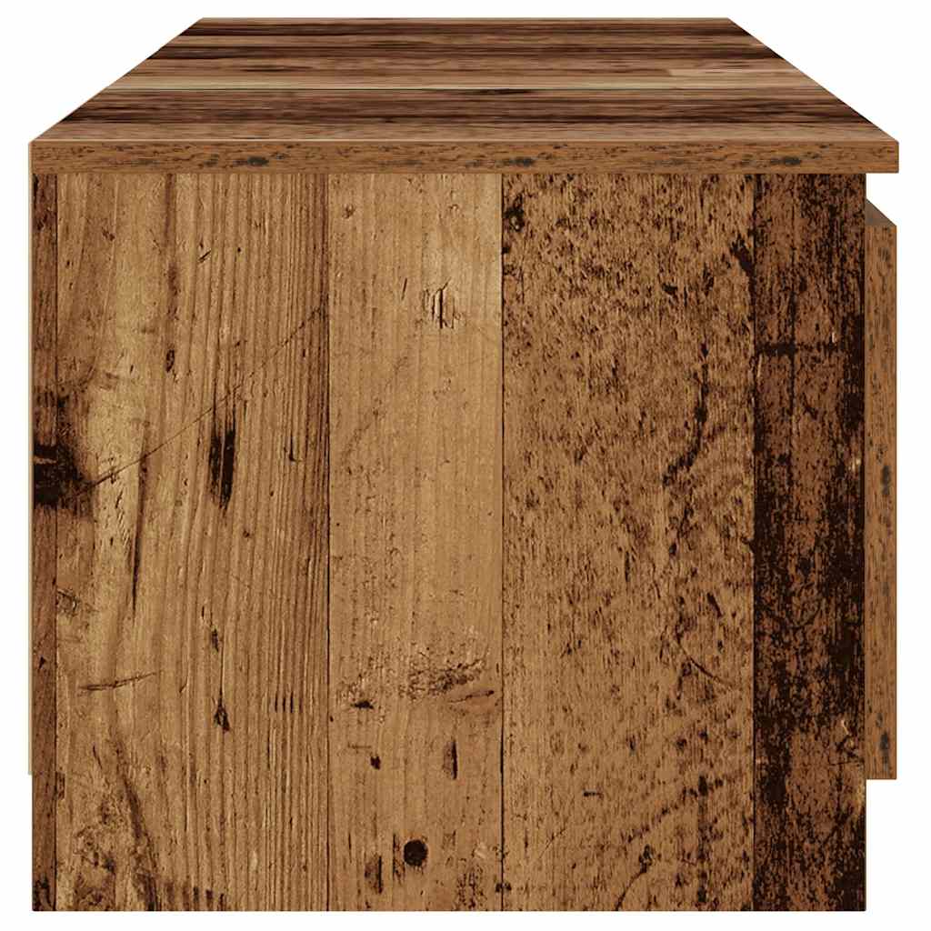 vidaXL TV Cabinet with LED Lights Old Wood 140x40x36 cm Engineered Wood