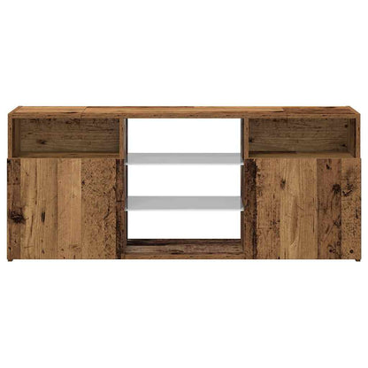 vidaXL TV Cabinet with LED Lights Old Wood 120x30x50 cm Engineered Wood