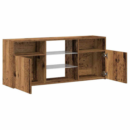 vidaXL TV Cabinet with LED Lights Old Wood 120x30x50 cm Engineered Wood