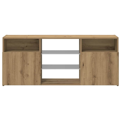 vidaXL TV Cabinet with LED Lights Artisian Oak 120x30x50 cm Engineered Wood