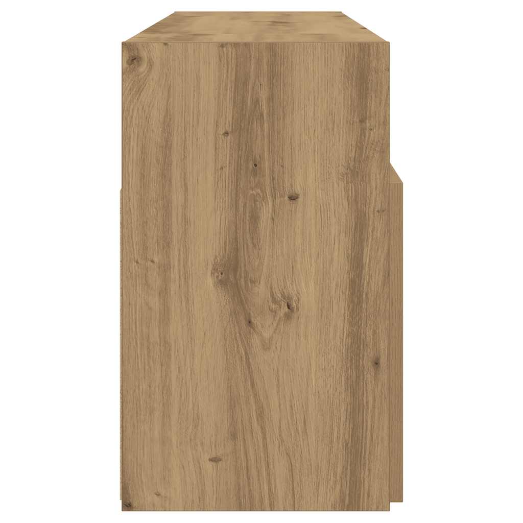 vidaXL TV Cabinet with LED Lights Artisian Oak 120x30x50 cm Engineered Wood