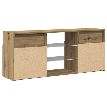 vidaXL TV Cabinet with LED Lights Artisian Oak 120x30x50 cm Engineered Wood