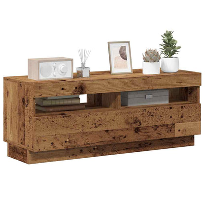 vidaXL TV Cabinet with LED Lights Old Wood 100x35x40 cm Engineered Wood