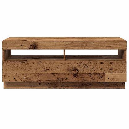 vidaXL TV Cabinet with LED Lights Old Wood 100x35x40 cm Engineered Wood