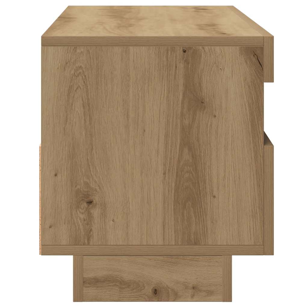 vidaXL TV Cabinet with LED Lights Artisian Oak 100x35x40 cm Engineered Wood