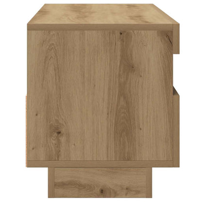 vidaXL TV Cabinet with LED Lights Artisian Oak 100x35x40 cm Engineered Wood