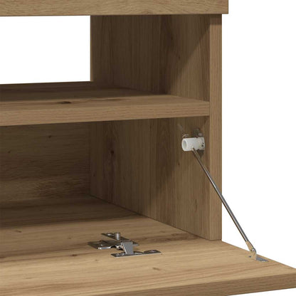 vidaXL TV Cabinet with LED Lights Artisian Oak 100x35x40 cm Engineered Wood