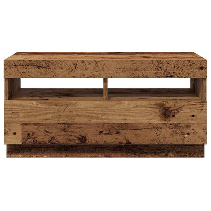 vidaXL TV Cabinet with LED Lights Old Wood 80x35x40 cm Engineered Wood