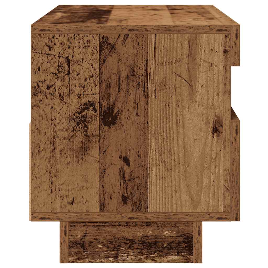 vidaXL TV Cabinet with LED Lights Old Wood 80x35x40 cm Engineered Wood