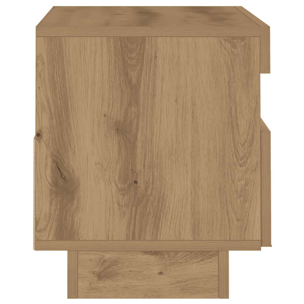 vidaXL TV Cabinet with LED Lights Artisian Oak 80x35x40 cm Engineered Wood