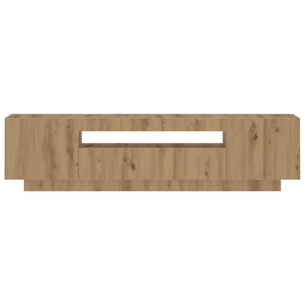 vidaXL TV Cabinet with LED Lights Artisan Oak 160x35x40 cm Engineered Wood