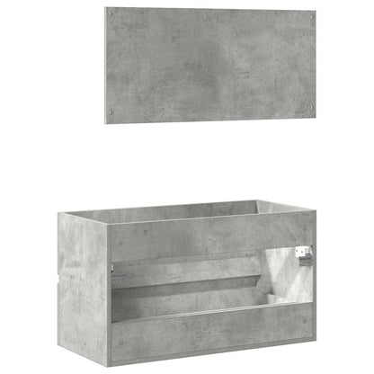 vidaXL Bathroom Cabinet with Mirror Concrete Grey Engineered Wood