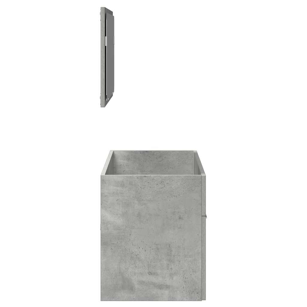 vidaXL Bathroom Cabinet with Mirror Concrete Grey Engineered Wood
