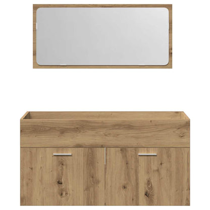vidaXL Bathroom Cabinet with Mirror Artisan Oak Engineered Wood