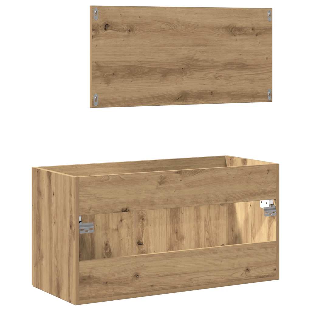 vidaXL Bathroom Cabinet with Mirror Artisan Oak Engineered Wood