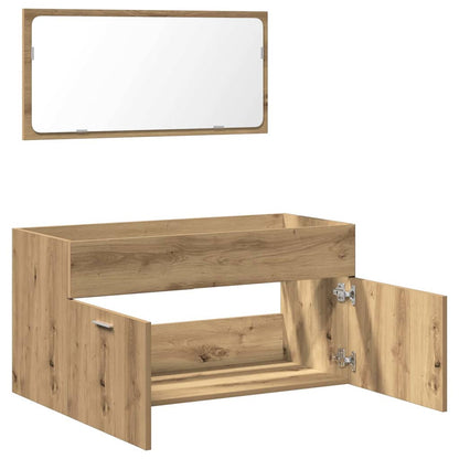 vidaXL Bathroom Cabinet with Mirror Artisan Oak Engineered Wood