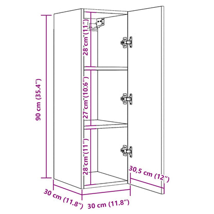 vidaXL TV Cabinet Old Wood 30.5x30x90 cm Engineered Wood